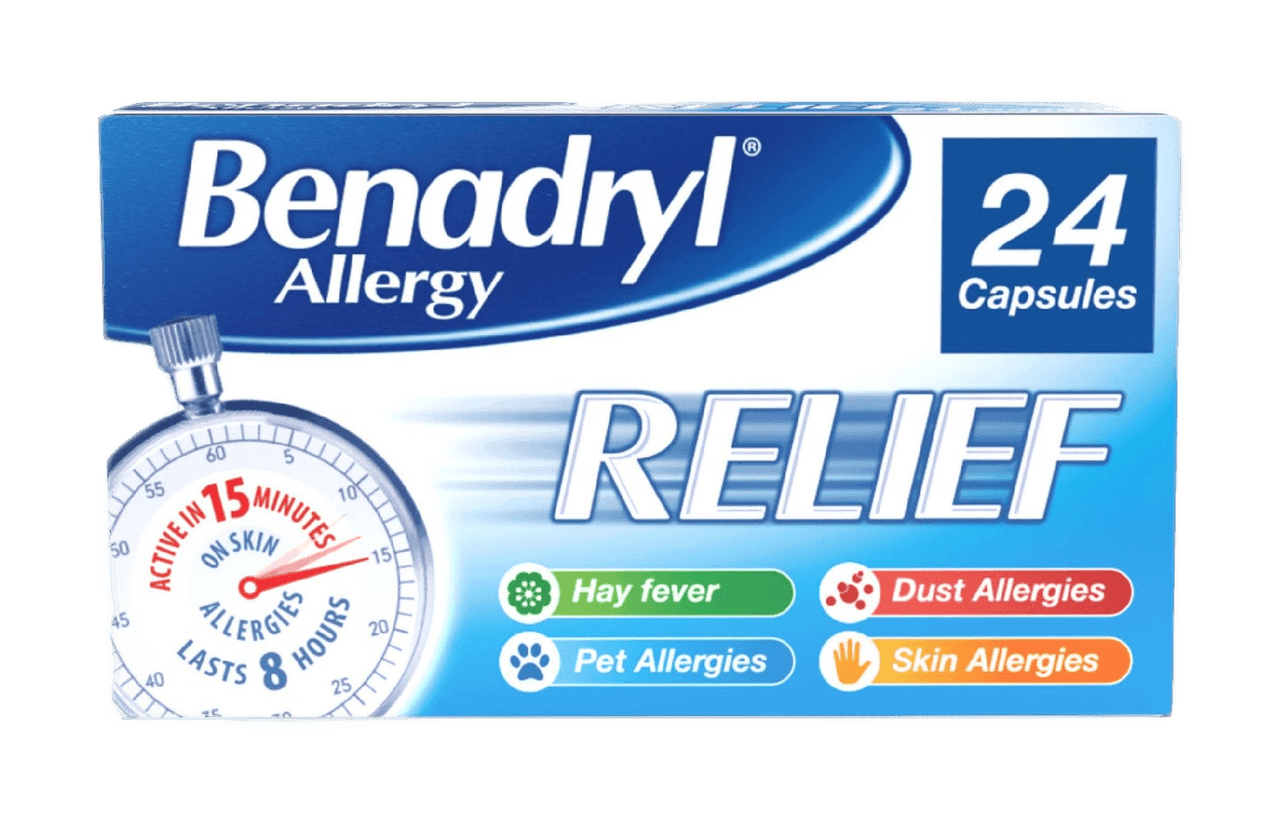 Benadryl Allergy Relief 24 Capsules