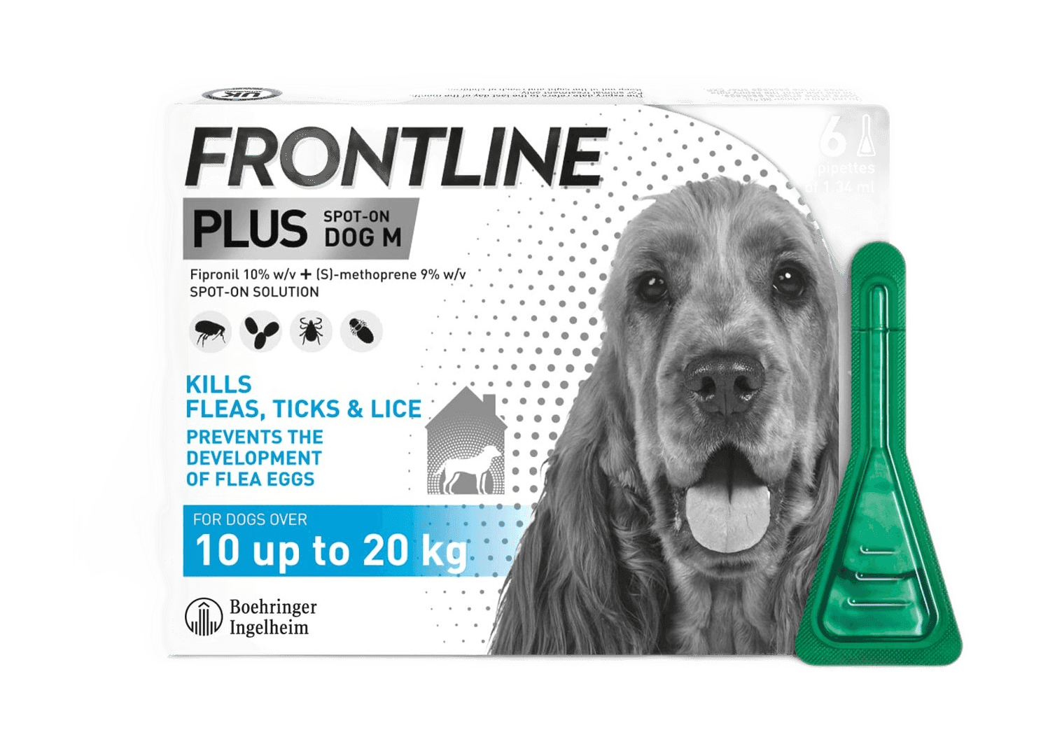 FRONTLINE Plus Flea & Tick Treatment for Medium Dogs 6 Pipettes