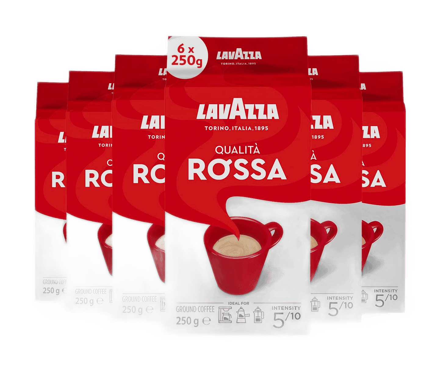 Lavazza Qualità Rossa Ground Coffee, 6 x 250 g