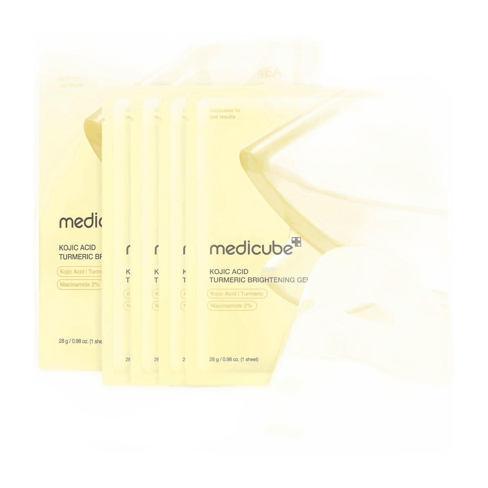 medicube Kojic Acid Turmeric Brightening Gel Mask hydrating and illuminating mask with gel consistency 4 pc