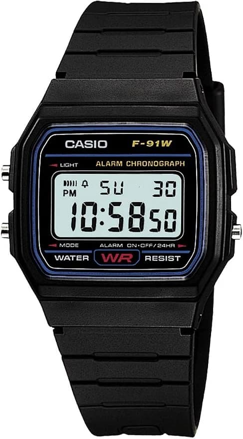 Casio F-91W-1XY Men's Black Resin Strap Digital Watch