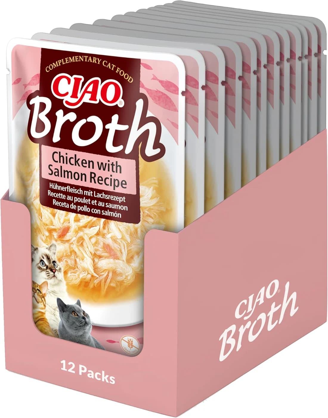 INABA Ciao Broth, Chicken & Salmon, 40 g x 12 Pack