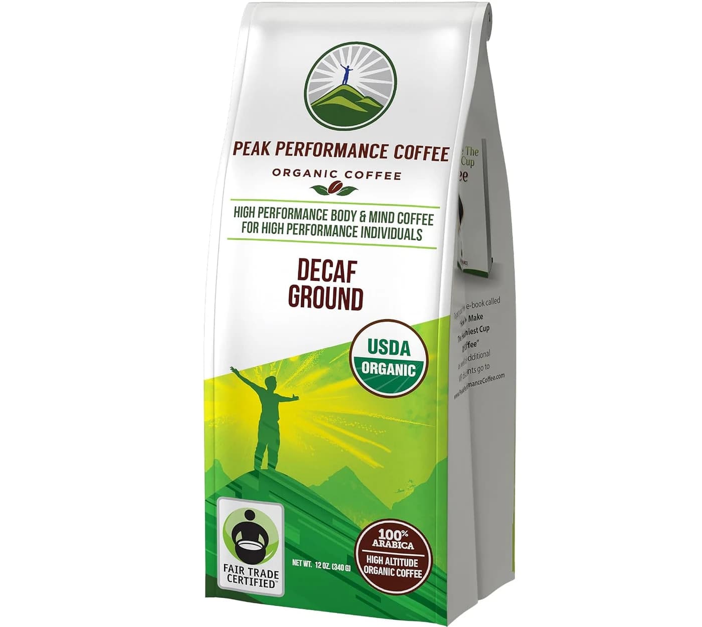 Peak Performance Organic Decaf Coffee, Medium Roast Ground, 340 g